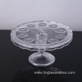 Wholesale Wedding Decorative Embossed Glass Cake Plate